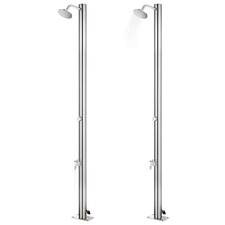 Vidaxl Outdoor -Dusche 215 cm Edelstahl