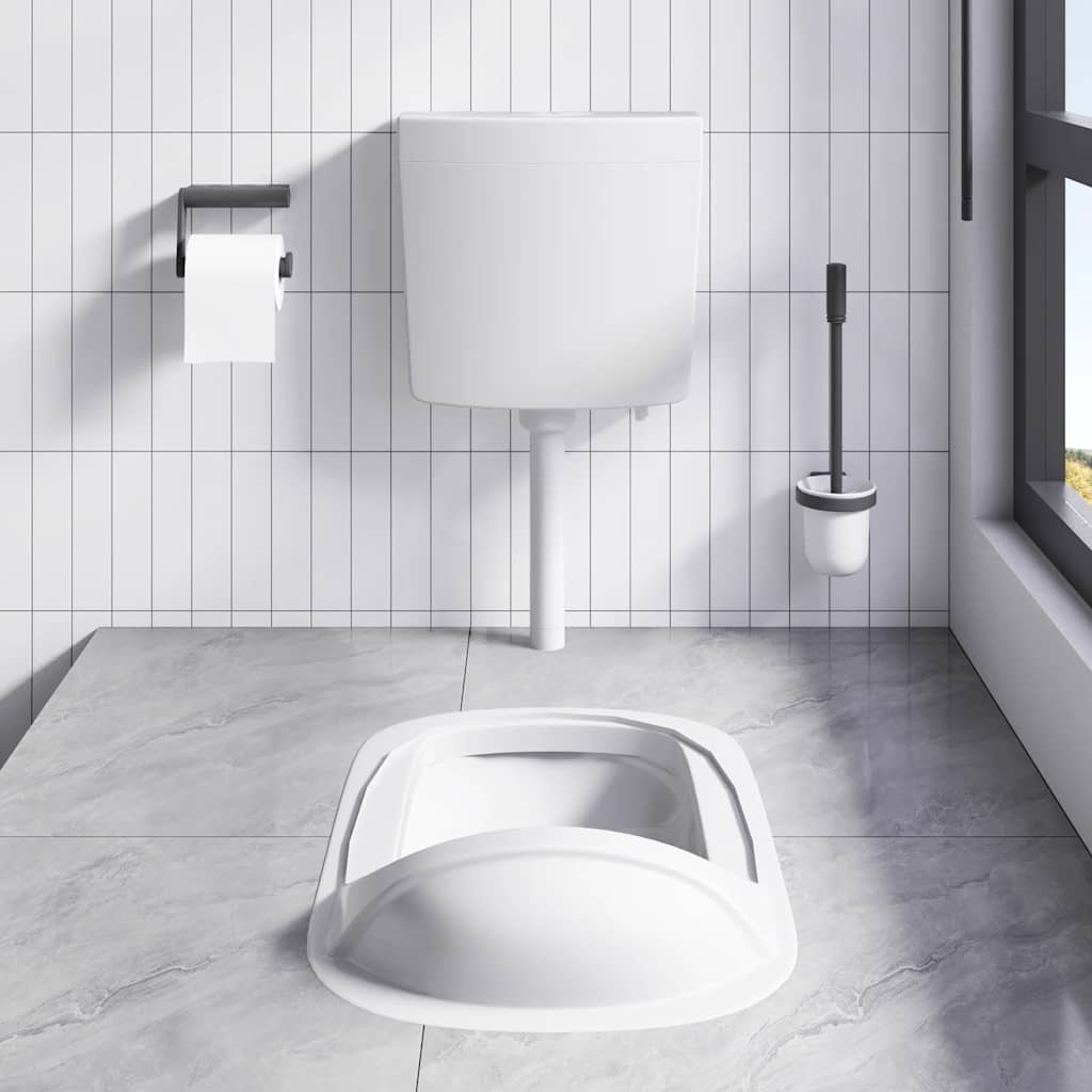 Vidaxl Toilettenboden mit Wasserversorgung am Boden 3 6 l Grau