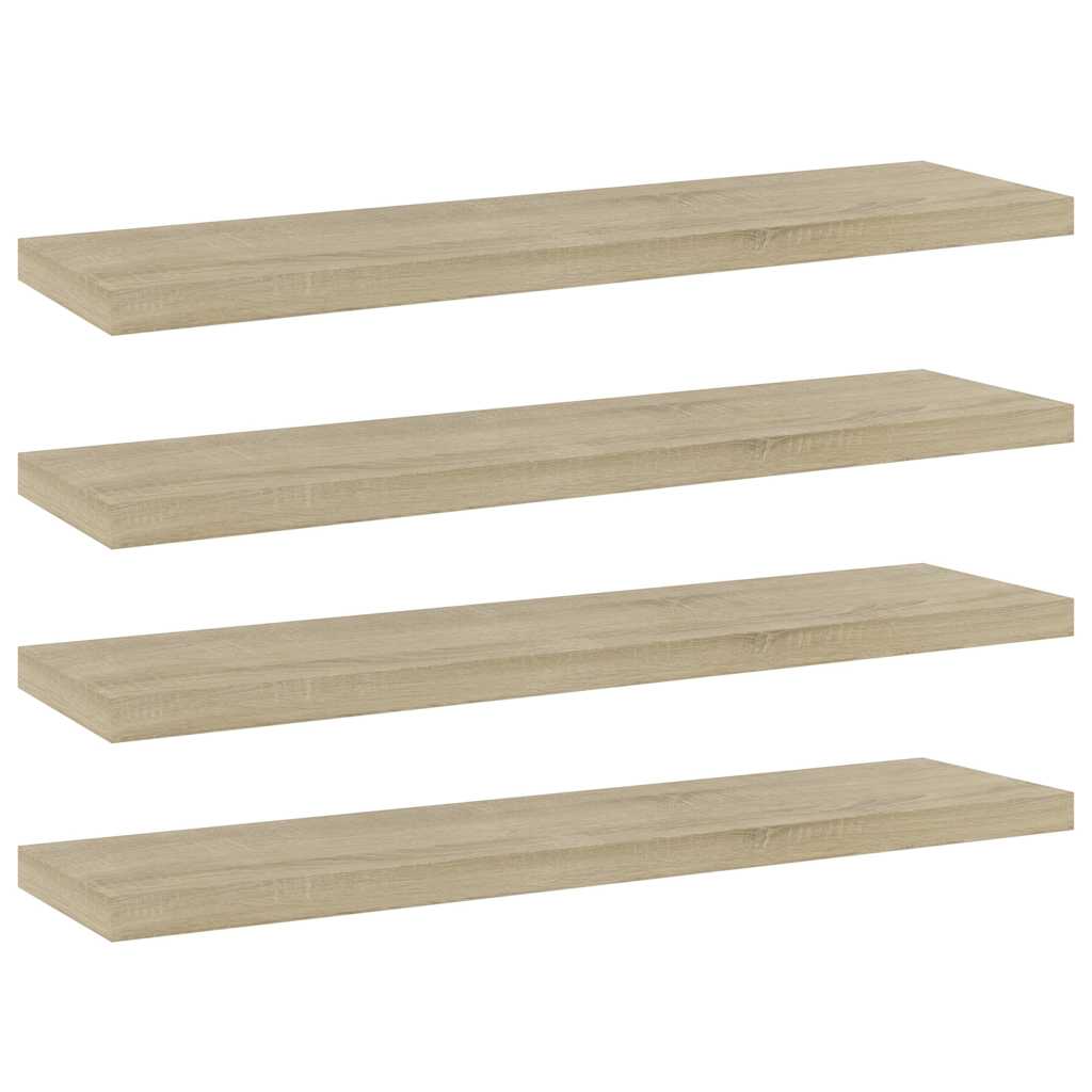 Vidaxl wandschappen 4 st 40x10x1,5 cm bewerkt hout sonoma eikenkleurig