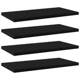 Vidaxl wandschappen 4 st 40x20x1,5 cm bewerkt hout zwart
