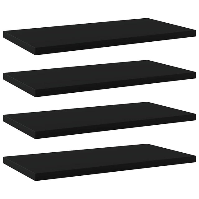 Vidaxl wandschappen 4 st 40x20x1,5 cm bewerkt hout zwart