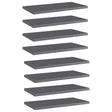 Vidaxl wandschappen 8 st 40x20x1,5 cm spaanplaat hoogglans grijs