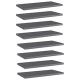 Vidaxl wandschappen 8 st 40x20x1,5 cm spaanplaat hoogglans grijs
