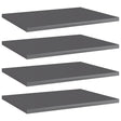 Vidaxl wandschappen 4 st 40x30x1,5 cm spaanplaat hoogglans grijs