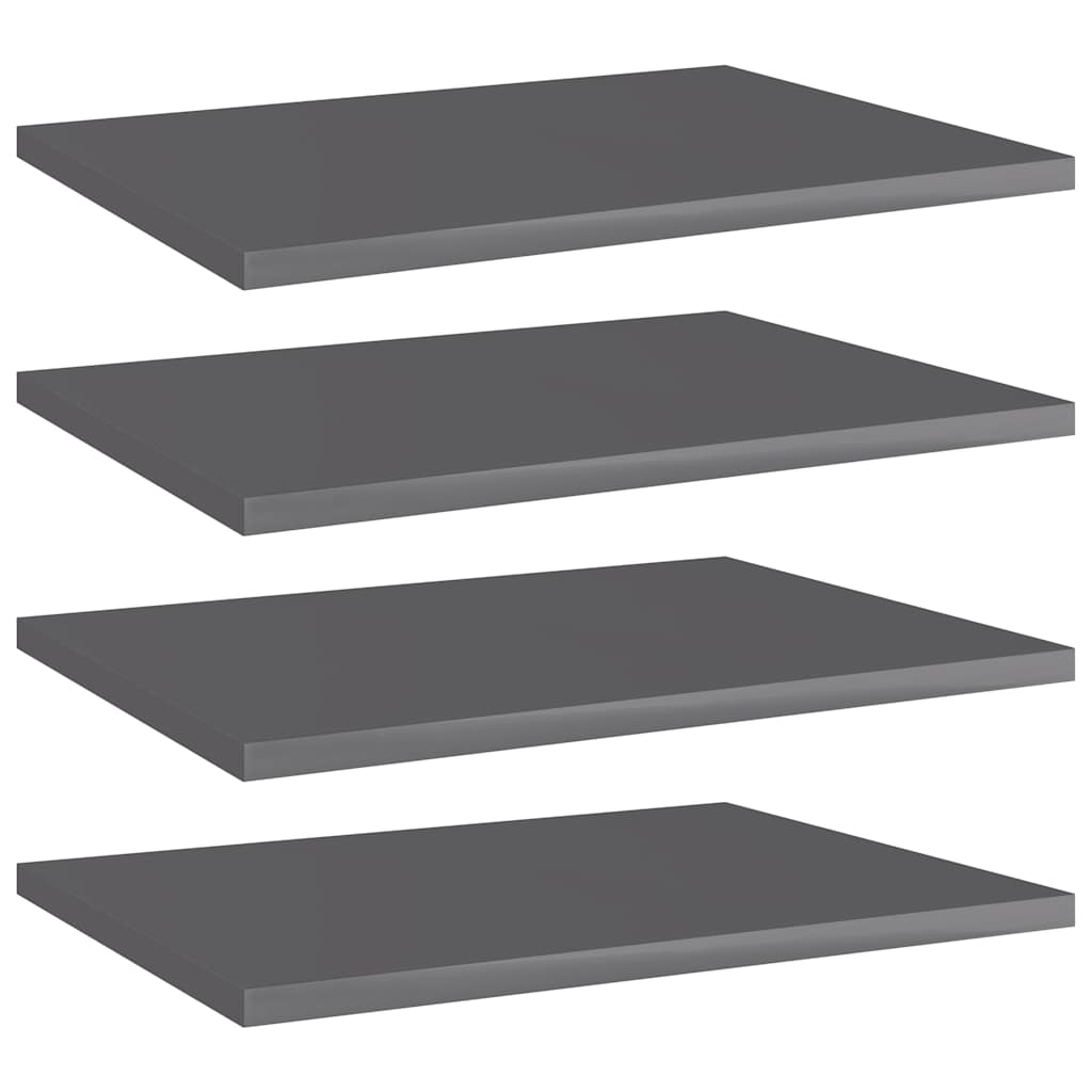 Vidaxl wandschappen 4 st 40x30x1,5 cm spaanplaat hoogglans grijs