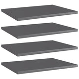 Vidaxl wandschappen 4 st 40x30x1,5 cm spaanplaat hoogglans grijs
