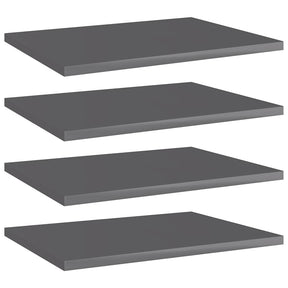 Vidaxl wandschappen 4 st 40x30x1,5 cm spaanplaat hoogglans grijs