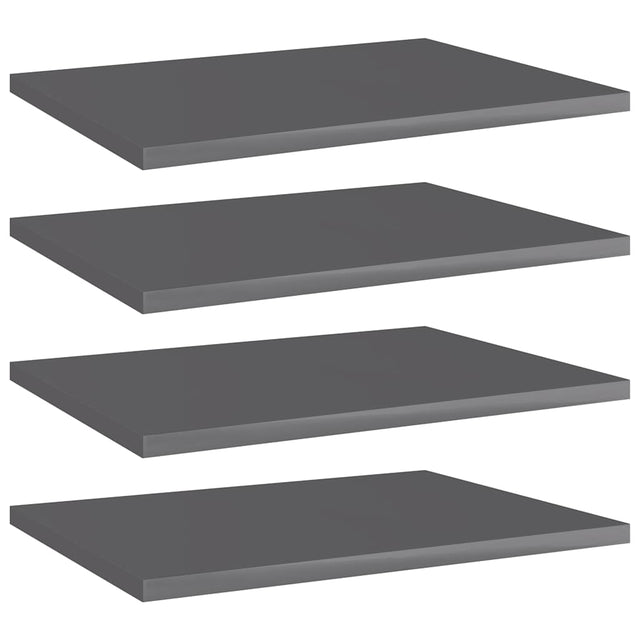 Vidaxl wandschappen 4 st 40x30x1,5 cm spaanplaat hoogglans grijs