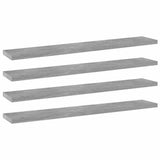 Vidaxl wandschappen 4 st 60x10x1,5 cm bewerkt hout betongrijs
