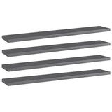 Vidaxl wandschappen 4 st 60x10x1,5 cm spaanplaat hoogglans grijs