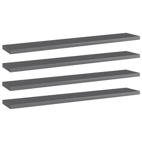 Vidaxl wandschappen 4 st 60x10x1,5 cm spaanplaat hoogglans grijs