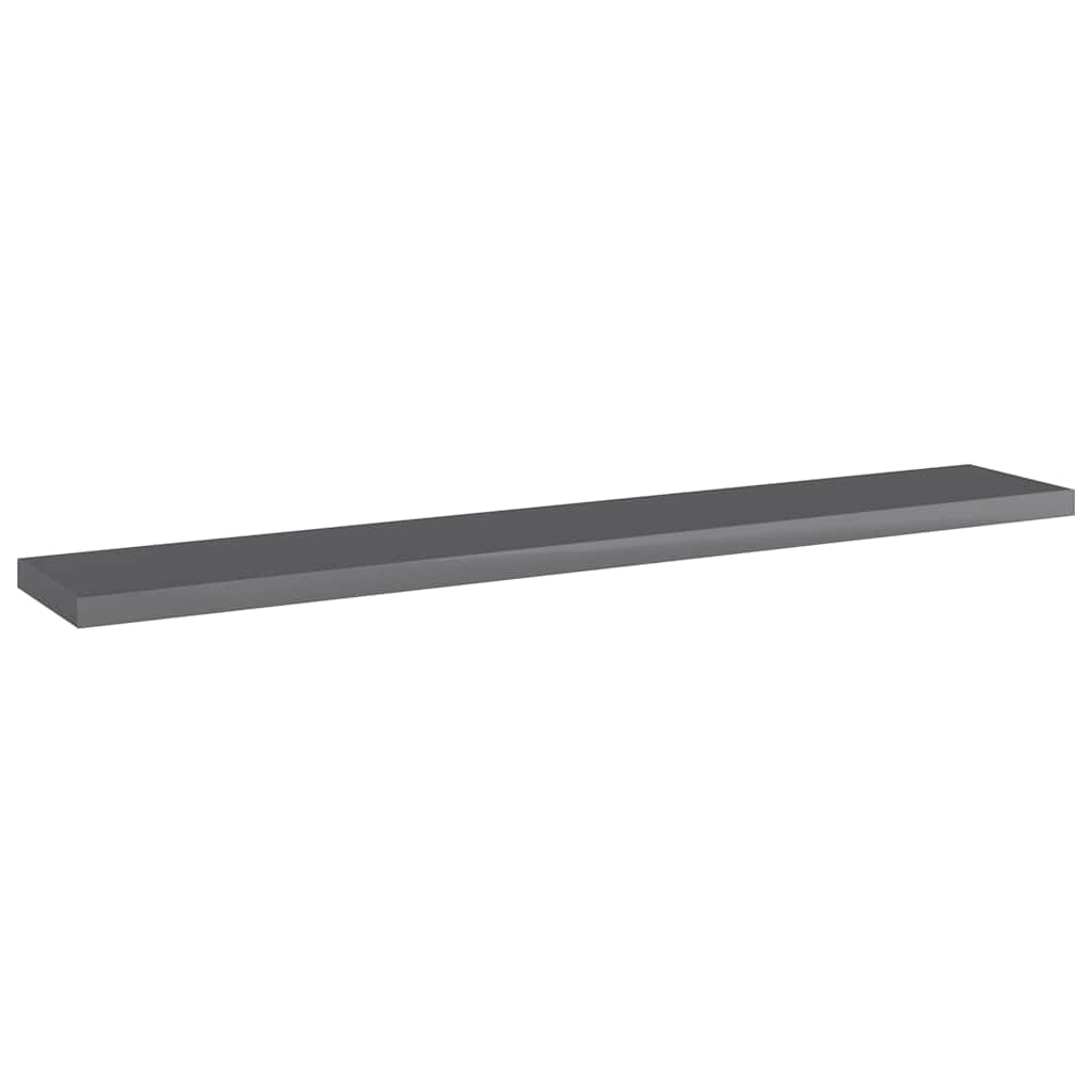 Vidaxl wandschappen 4 st 60x10x1,5 cm spaanplaat hoogglans grijs