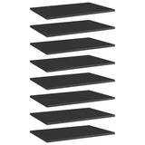 Vidaxl wandschappen 8 st 60x40x1,5 cm spaanplaat hoogglans zwart