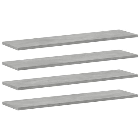 Vidaxl wandschappen 4 st 80x20x1,5 cm bewerkt hout betongrijs