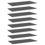 Vidaxl wandschappen 8 st 80x30x1,5 cm spaanplaat hoogglans grijs