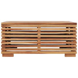 Vidaxl tuintafel en voetensteun met crèmekleurig kussen teakhout