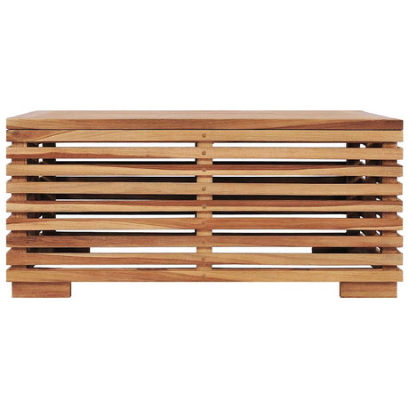 Vidaxl tuintafel en voetensteun met crèmekleurig kussen teakhout