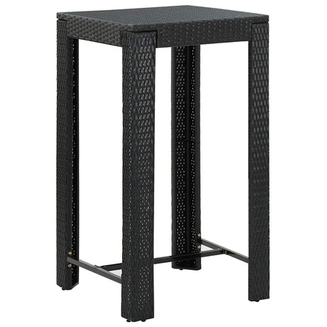 Vidaxl 3-delige tuinbarset met kussens poly rattan zwart