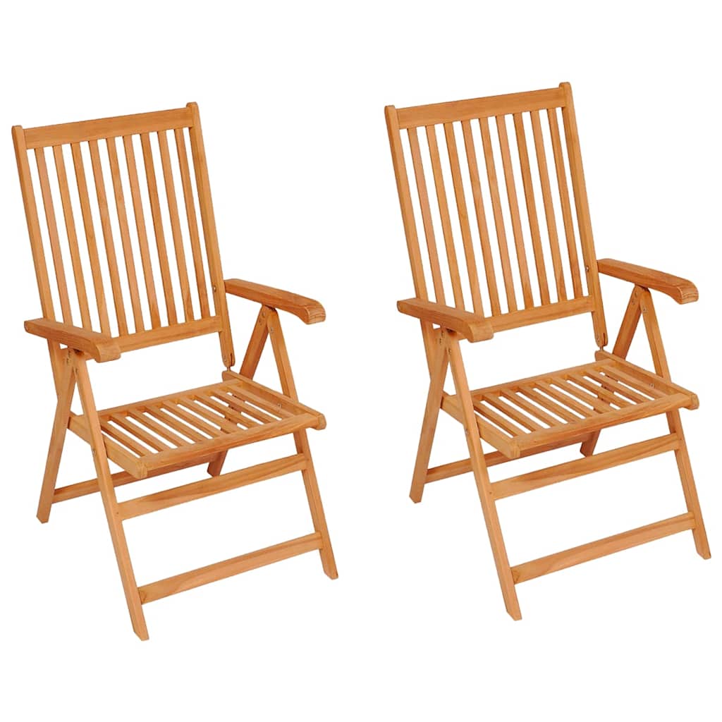 Vidaxl tuinstoelen 2 st met wijnrode kussens massief teakhout