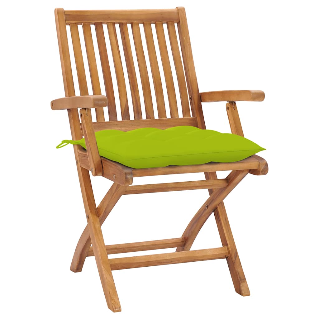 Vidaxl inklapbare stoelen 2 st met heldergroene kussens