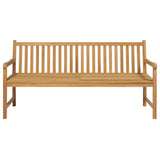 Vidaxl tuinbank met taupe kussen 175 cm massief teakhout