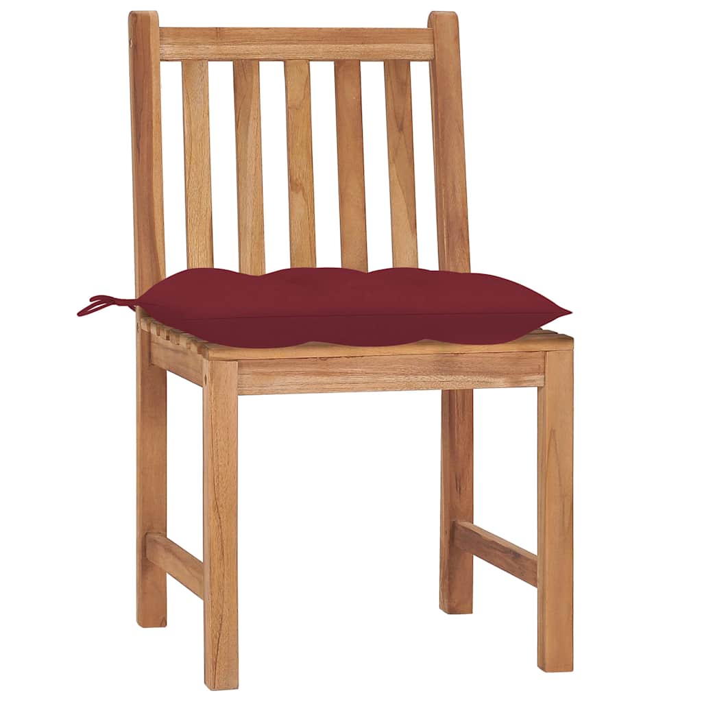 Vidaxl tuinstoelen 2 st met kussens massief teakhout