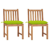Vidaxl tuinstoelen 2 st met kussens massief teakhout