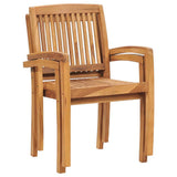Vidaxl tuinstoelen 2 st met crèmekleurige kussens massief teakhout