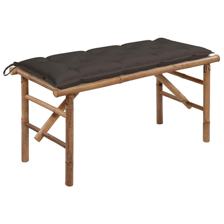Vidaxl tuinbank inklapbaar met kussen 118 cm bamboe
