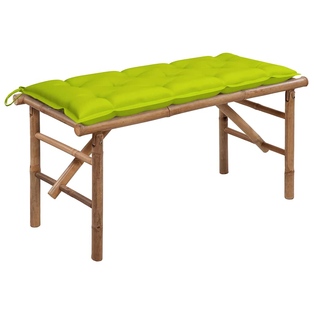 Vidaxl tuinbank inklapbaar met kussen 118 cm bamboe