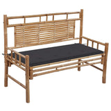 Vidaxl tuinbank met kussen 120 cm bamboe