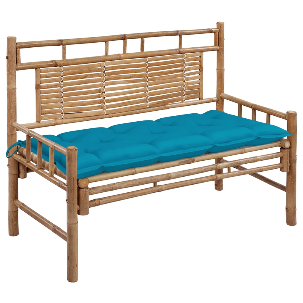 Vidaxl tuinbank met kussen 120 cm bamboe