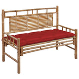Vidaxl tuinbank met kussen 120 cm bamboe