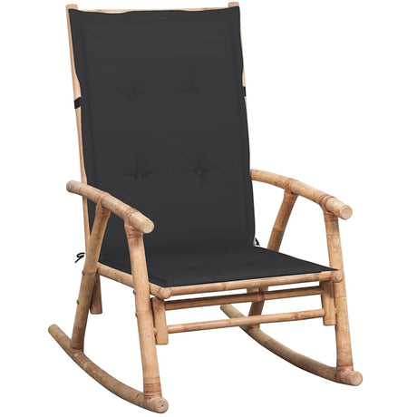 Vidaxl schommelstoel met kussen bamboe