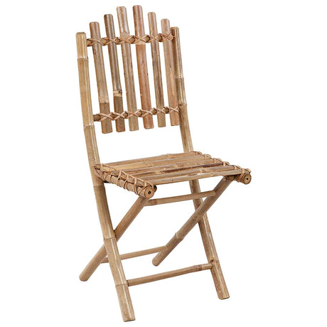 Vidaxl opklapbare stoelen (2 stuks) met kussens, bamboe