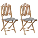 Vidaxl tuinstoelen 2 st inklapbaar met kussens bamboe