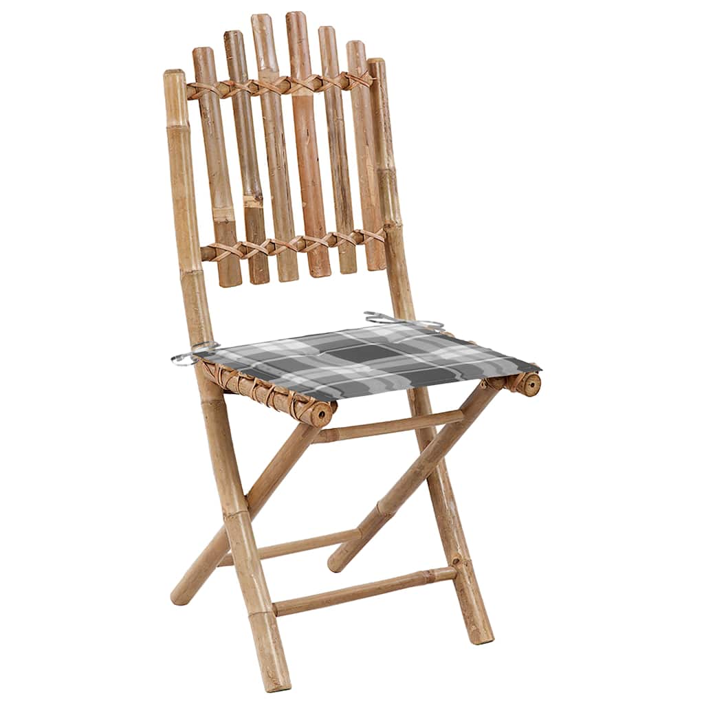 Vidaxl tuinstoelen 2 st inklapbaar met kussens bamboe