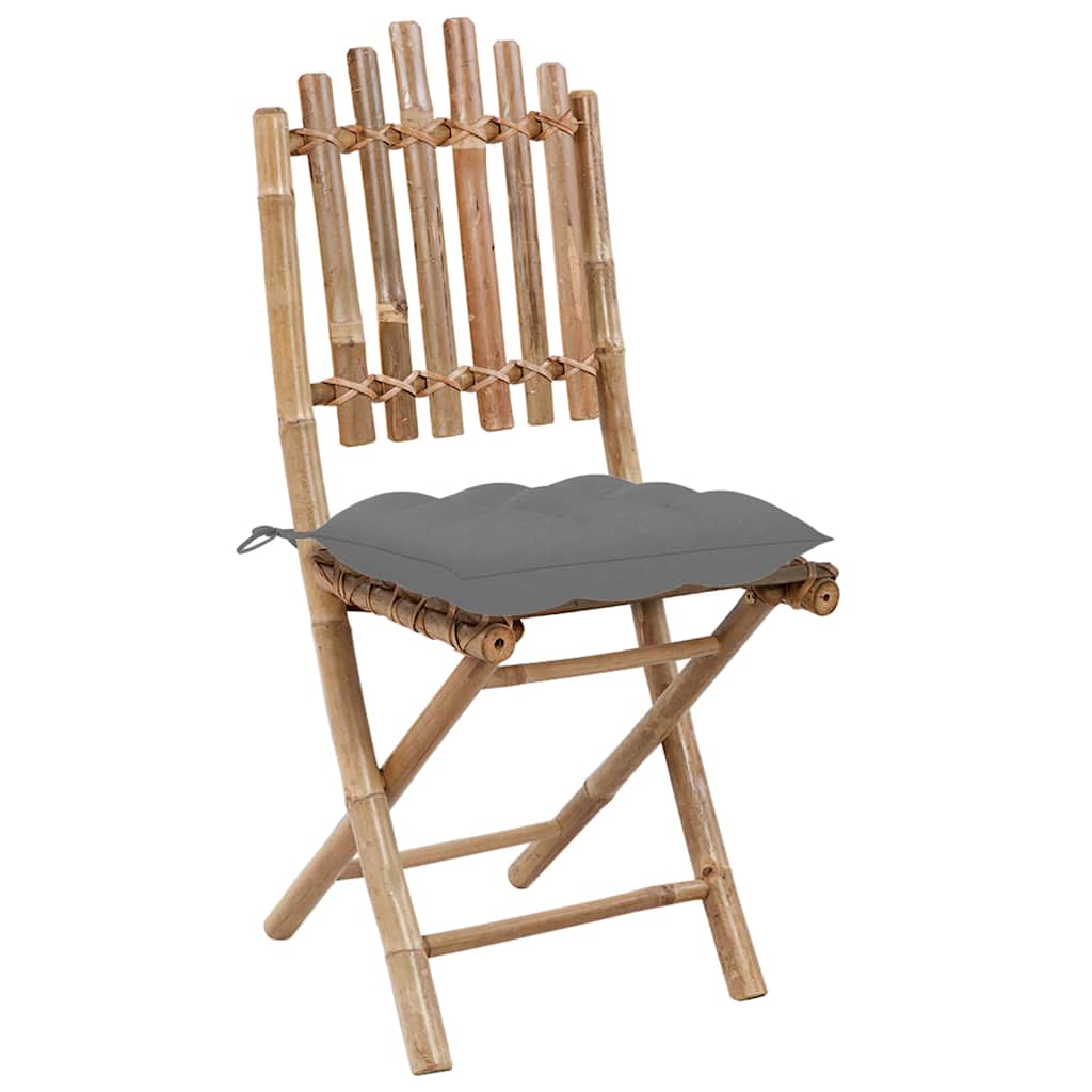 Vidaxl tuinstoelen 2 st inklapbaar met kussens bamboe