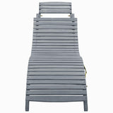 Vidaxl ligbed met kussen massief acaciahout grijs