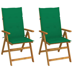 Vidaxl inklapbare stoelen 2 st verstelbaar met kussens