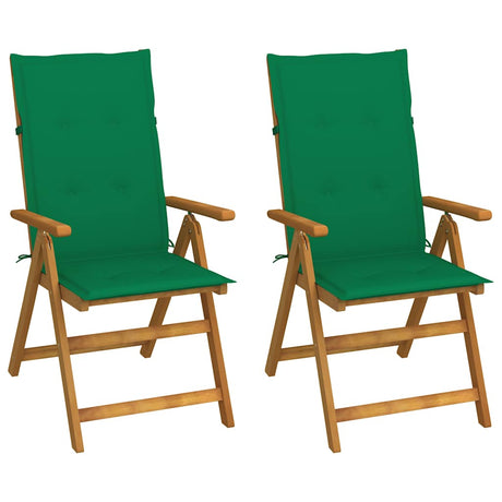 Vidaxl inklapbare stoelen 2 st verstelbaar met kussens