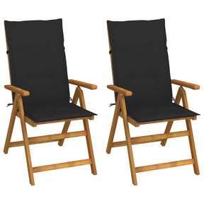 Vidaxl inklapbare stoelen 2 st verstelbaar met kussens