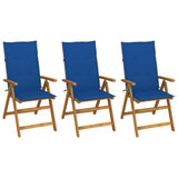 Vidaxl tuinstoelen 3 st inklapbaar met kussens massief acaciahout