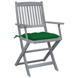 Vidaxl tuinstoelen 2 st inklapbaar met kussens massief acaciahout