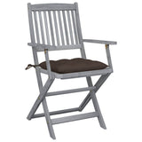 Vidaxl tuinstoelen 2 st inklapbaar met kussens massief acaciahout