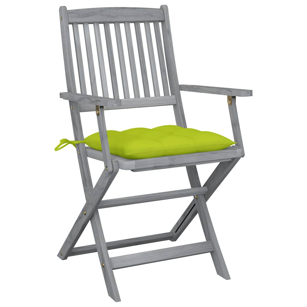 Vidaxl tuinstoelen 2 st inklapbaar met kussens massief acaciahout