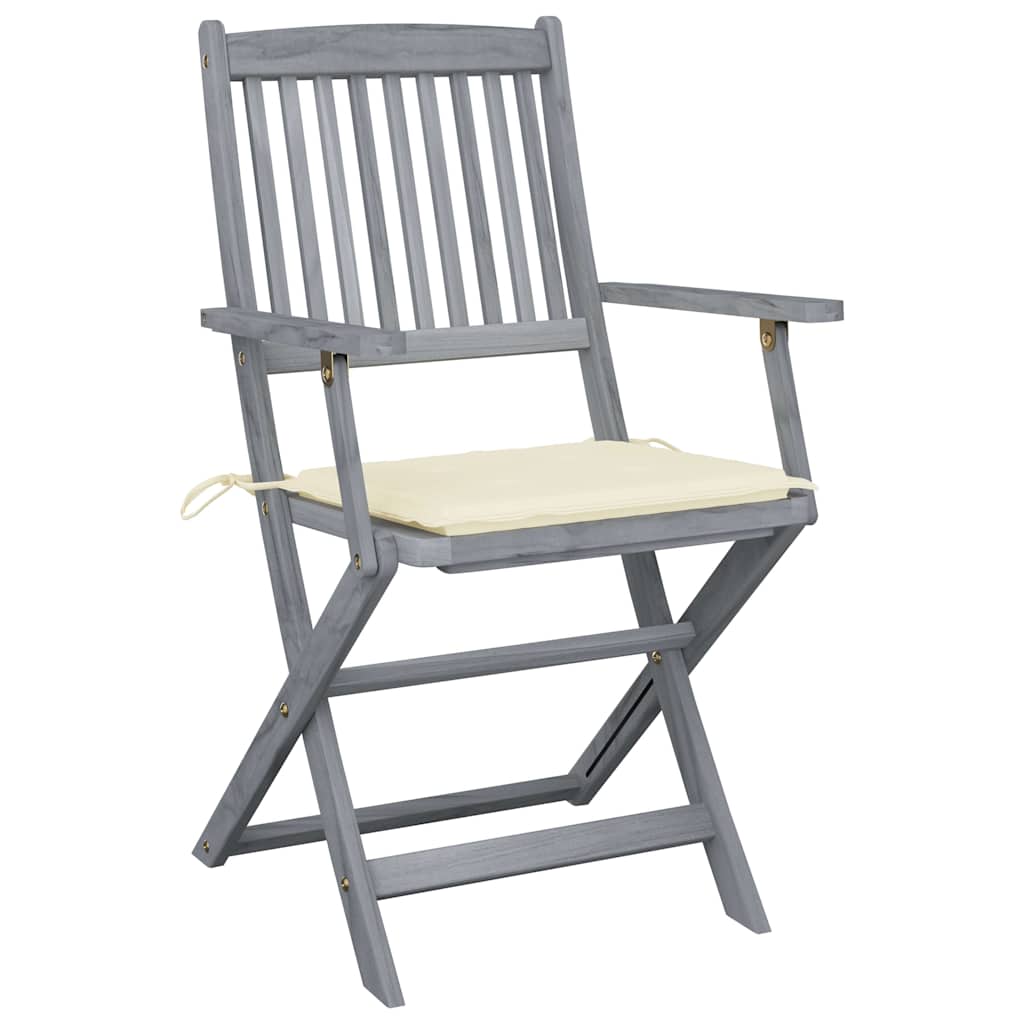 Vidaxl tuinstoelen 4 st inklapbaar met kussens massief acaciahout
