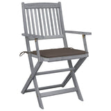 Vidaxl tuinstoelen 4 st inklapbaar met kussens massief acaciahout