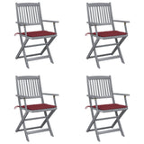Vidaxl tuinstoelen 4 st inklapbaar met kussens massief acaciahout