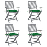 Vidaxl tuinstoelen 4 st inklapbaar met kussens massief acaciahout
